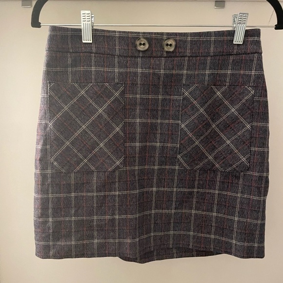 Express Plaid Grey Mini Skirt size 4 - Picture 1 of 9
